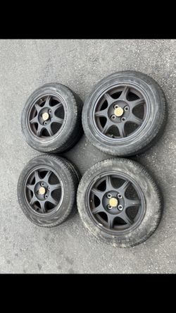 4 — 185/60r14 4x100 4x3.94 Stock Mazda Miata NA M edition Xa Xb Echo Wheels Rims Tires !!!!