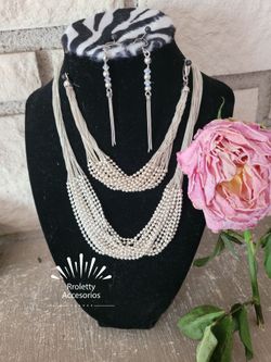 Sterling Silver 925 Necklace Bracelet and Earrings set.