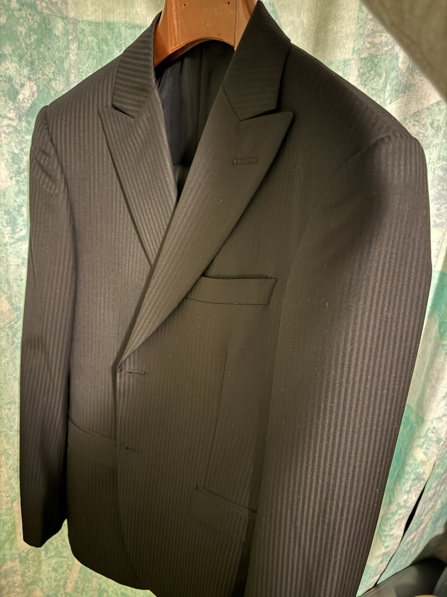 Pal Zileri Cerimonia Black Pinstripe Suit 48 EU (38 US) | Made in Italy | New with Tags | Luxury Wool Formal 2-Piece