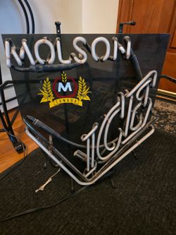Molson ice neon beer sign