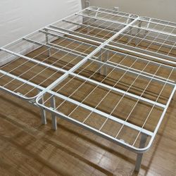 Foldable Bed Frame Queen Size White
