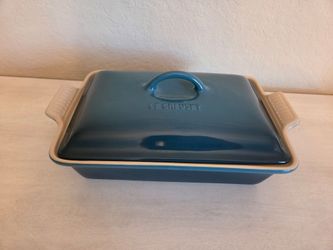 Le Creuset Stoneware Heritage Covered Rectangular Casserole Dish 4QT Teal