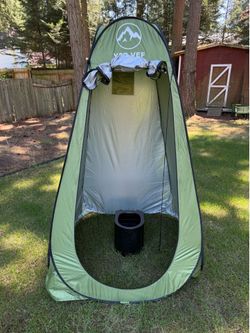 Portable Toilet Kit, Camping Toilet with Pop-Up Privacy Tent