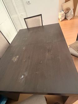 Wood dining table with chairs