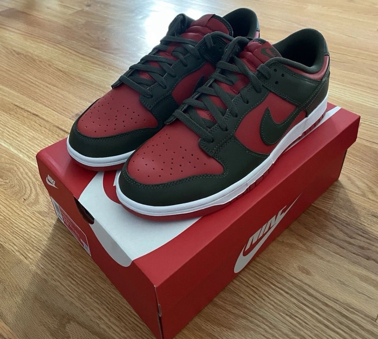 Nike Dunk Low Mystic Red Cargo Khaki Freddy Krueger Men's Size