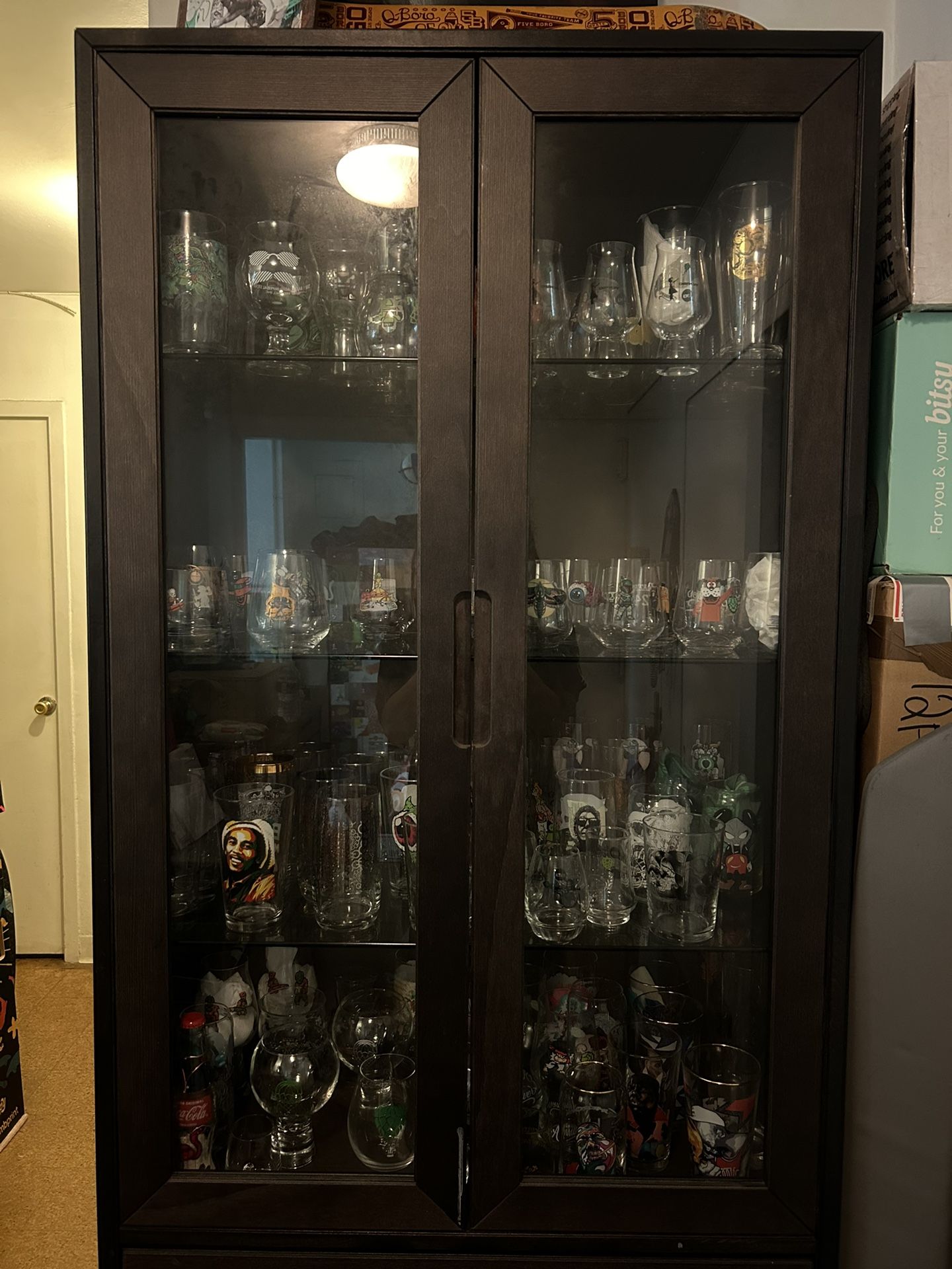 Ikea Hemnes Storage Shelf Cabinet Curio Armoire