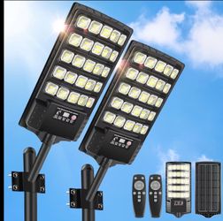 Solar Street Lights Outdoor, 6500K Solar Lights IP65 Outdoor Waterproof With Motion Sensor, Lamparas Luces Solares Para Exteriores Dusk To Dawn Commer