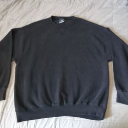 Vintage 90s Cheetah Blank Crewneck Sweatshirt Adult XL Black Made In USA 