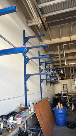 Blue Cantilever Wall-Mounted Storage Rack