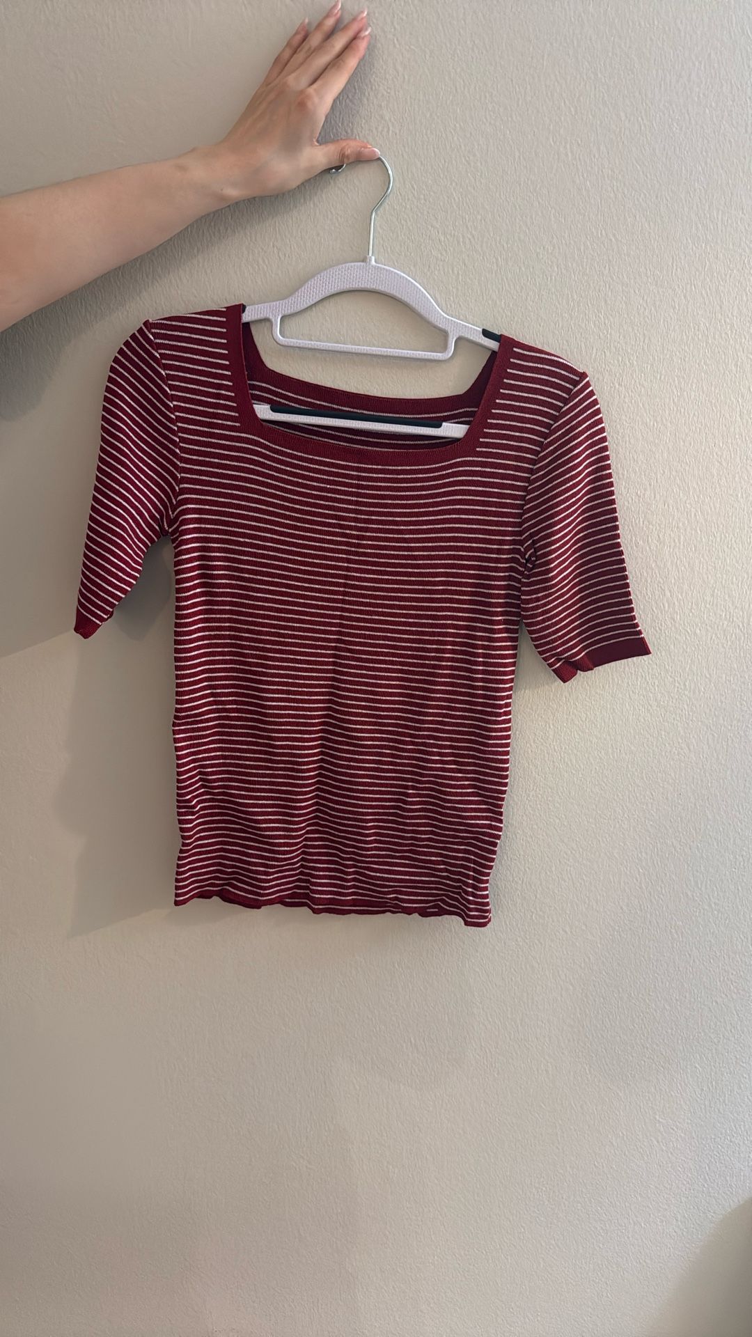 Square Neck Striped Shirt (from Korea)