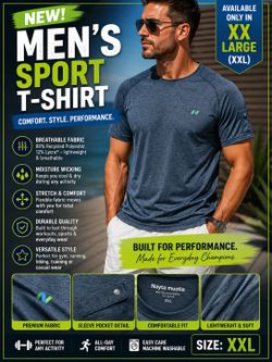 🏃‍♂️ Men’s Athletic Performance T-Shirt – Brand New with Tags – XXL Only!