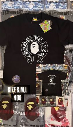 bape tee chrome hearts black