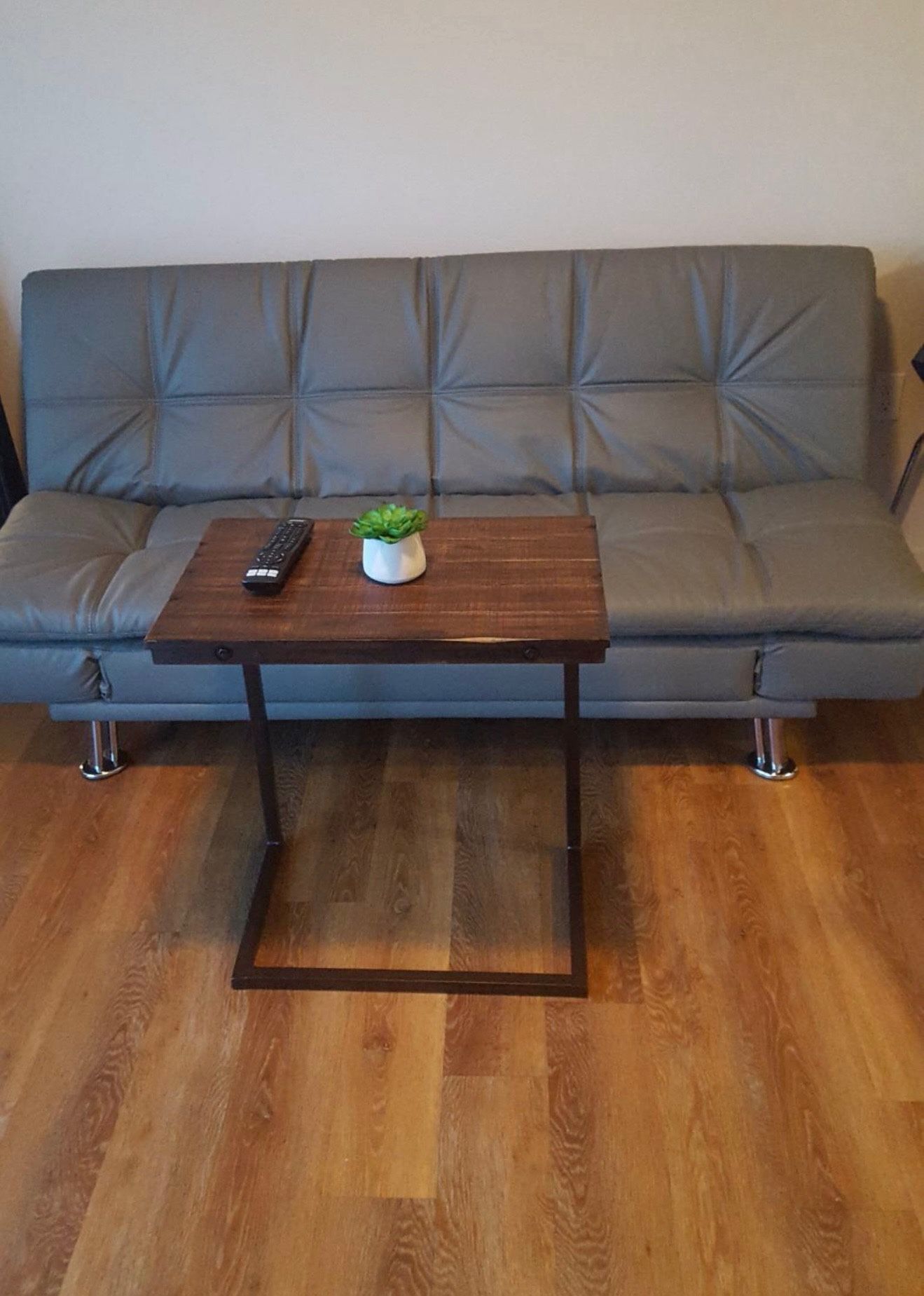 Grey Leather Sofabed