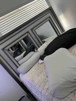 California king bed set and side dresser