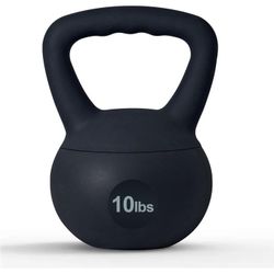 SOGES 10 lbs PVC Shock Proof Soft Kettlebell, Black