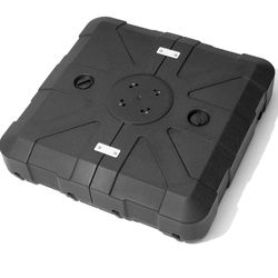 Heavy-Duty Fillable Patio Umbrella Base with Wheels , Color: Black