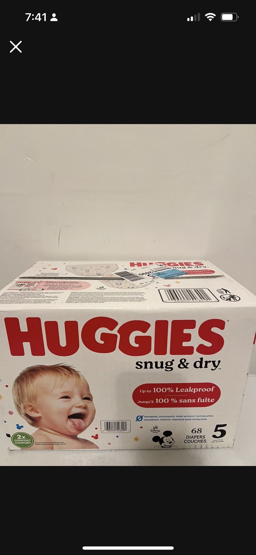 Huggies Diaper Box $20