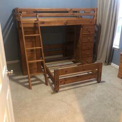 Arbor creek solid wood twin bunk bed with desk & storage by canyon