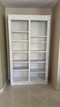 Large White Wood Bookshelves