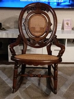 Late 19th Century Antique Victorian Rocking Armchair