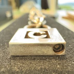 Tiffany Sterling Silver "C" Padlock Pendant Necklace 