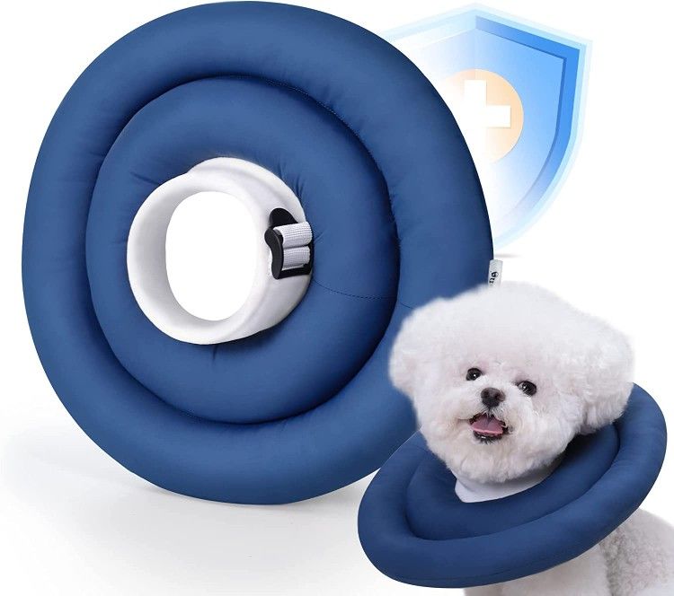 Dog Cone Collar Water-Resistant Soft Cone for Dogs After Surgery Adjustable Pet M+