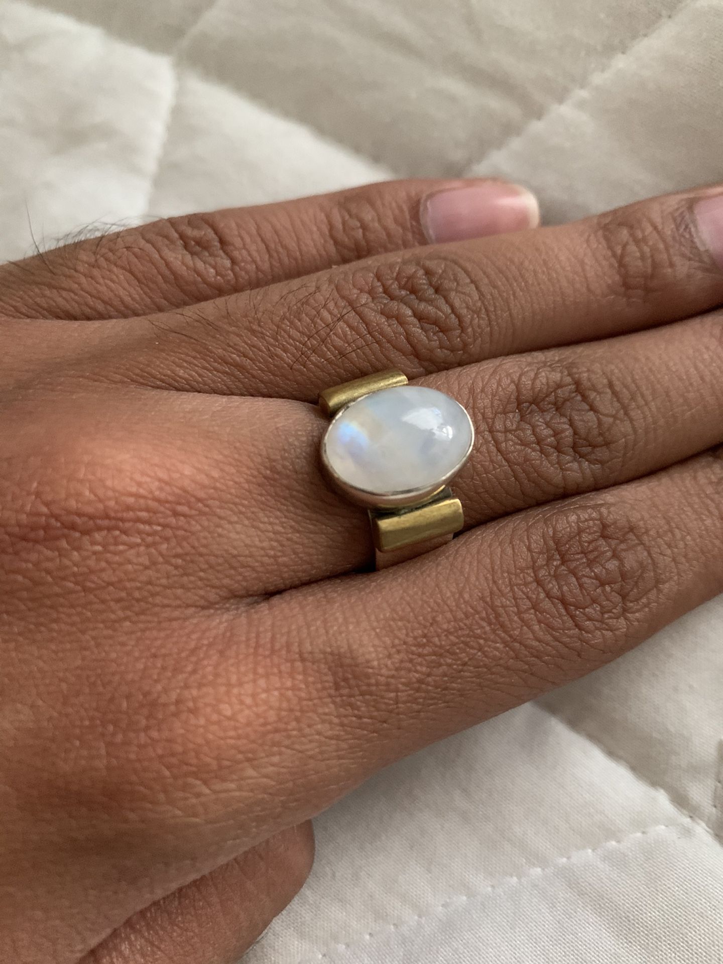 Moonstone silver ring