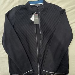Ted Baker Men’s Lysand Chevron Stitch Zip Front Sweater (jacket) ( brand new with tag)