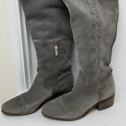 Vince Camuto Gray Suede Knee Boots 