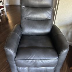 Real Living - Bolero Gray Faux Leather Swivel Glider Recliner