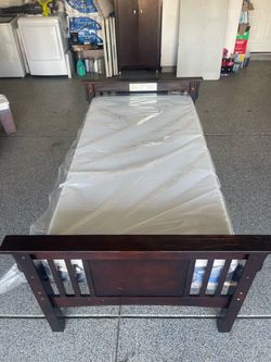 75X40X10 CAMA TWIN CON COLCHON NUEVO REGULAR