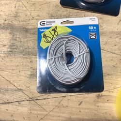 Commercial Electric 50 ft. Telephone Line Cord, White