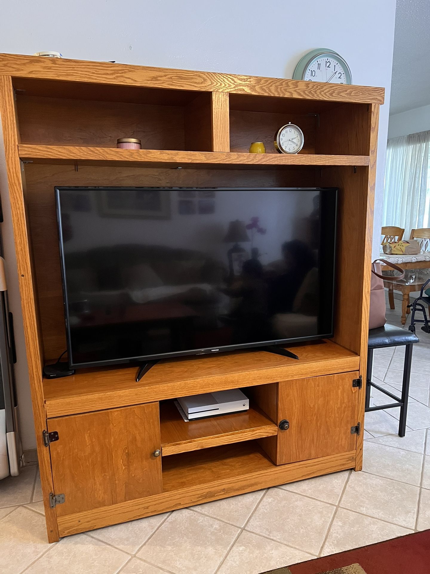 Wooden entertainment center