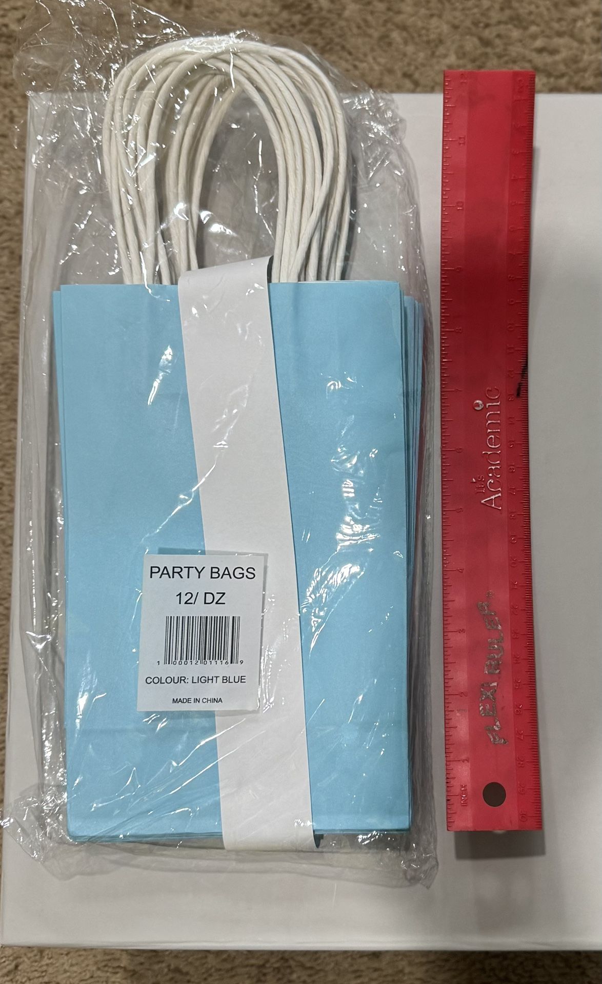 Baby Blue Paper Party Bags 12ct