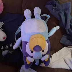 Bluey Backpack and bluey plush