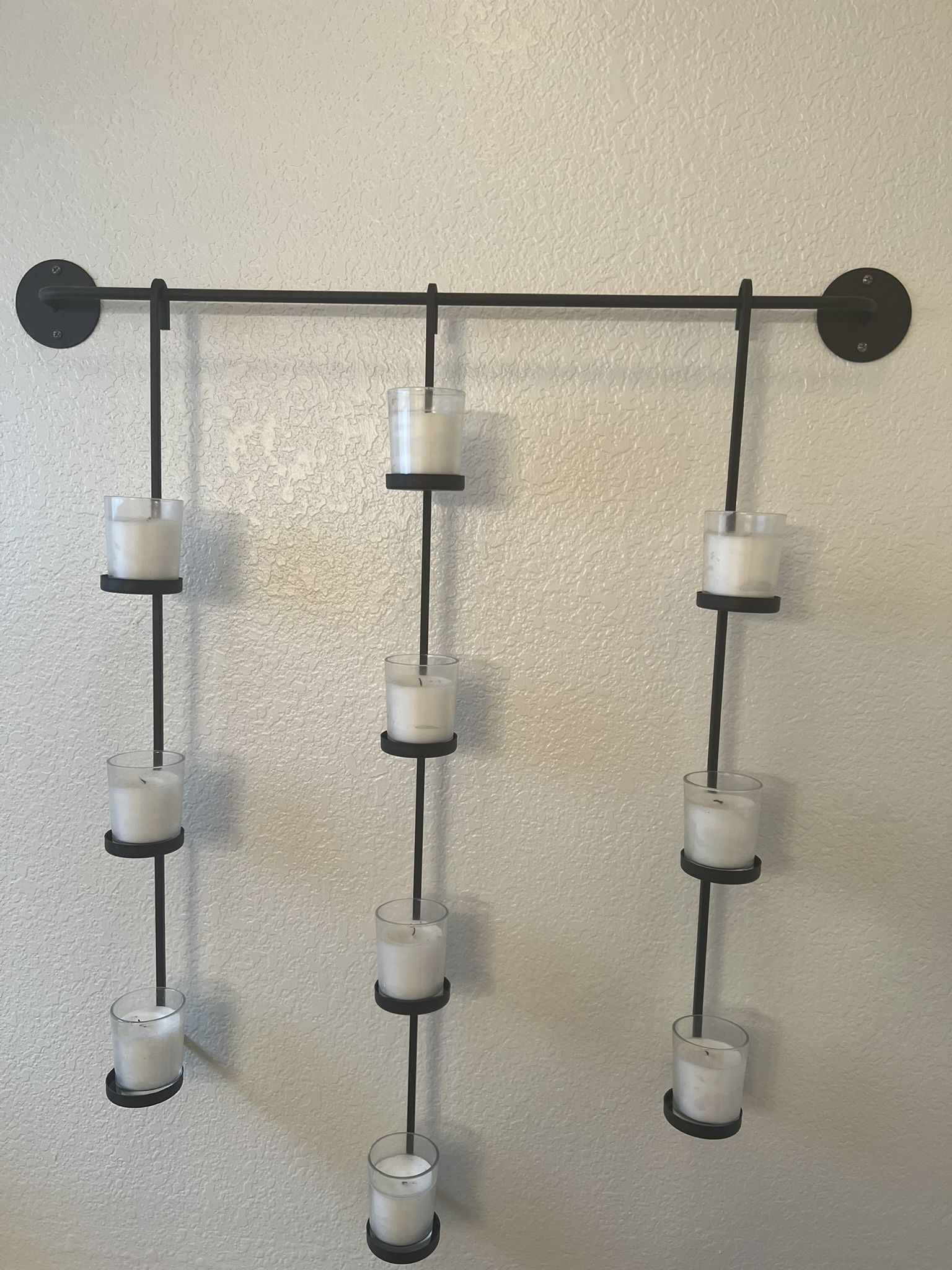 Wall Art/Decor With 10 candles In Glass