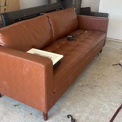 Brown Leather Couch 