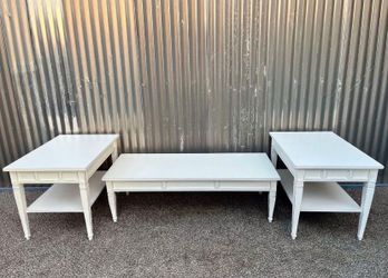 Nice Vintage Bassett 3 Piece Coffee / End Table Set