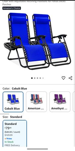 Blue zero gravity folding chairs 2 pack