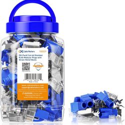 Cable Matters 50-Pack Cat6A RJ45 Shielded Modular Plugs with Strain Relief Boots