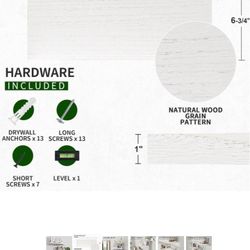 Marsmiles Wood Floating Shelves for Wall Set of 3, 17 Inch Wide Rustic Wooden Floating Shelves, Invisible Wall Mounted Display for Living Room Bedroom