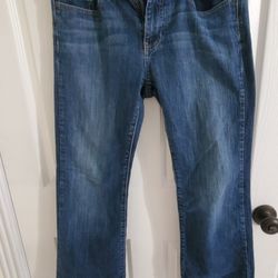 Sonoma Jean's Women's Sz 10 Blue Medium Wash Bootcut Stretch Mid Rise Fringed.
