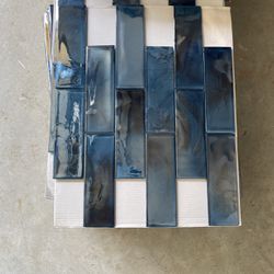 Blue Shimmer Subway Tiles 2x6x6mm