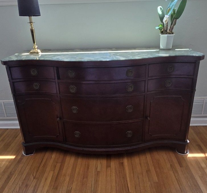 Vintage 10 drawer Dresser ( solid wood)