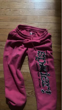 pink sp5der pants