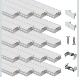 Muzata 20Pack 6.6FT Silver LED Strip Channel with Milky Diffuser U1SW WW