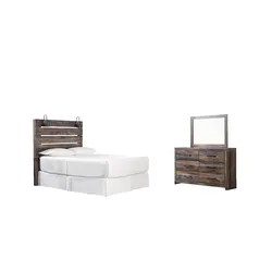 Drystan Queen Panel Headboard Bed with Mirrored Dresser Tremendous Discount Extravaganza