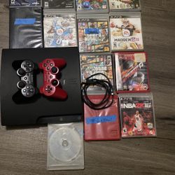 PS3  With Controllers And Games