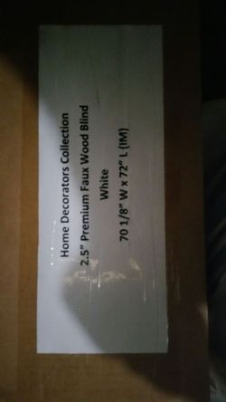 Premium Faux Wood Blind White 72'L x 70 1/8 W