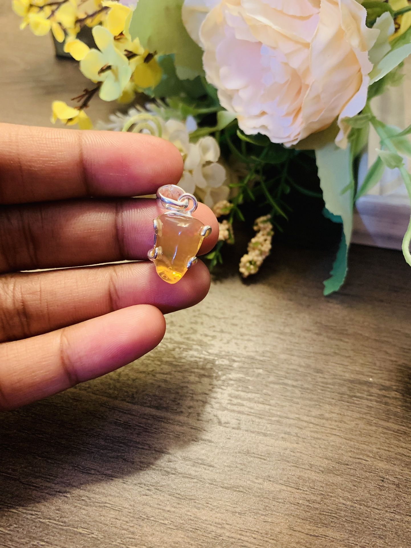 925 sterling Silver Mexican Opal pendant